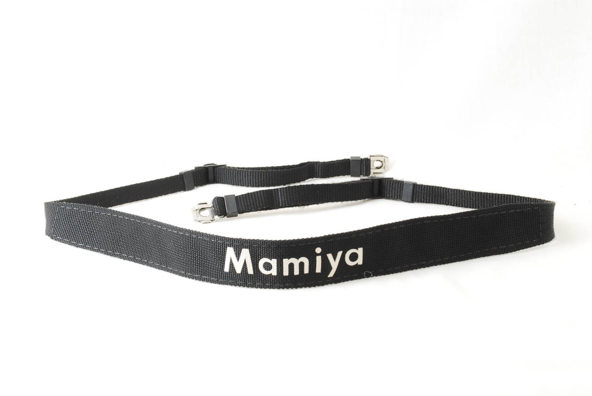 ☆Mamiya マミヤ M645等 ストラップ 金具付き 黒色(ブラック)×白色(ホワイト) フィルムカメラ Camera strap フイルム ネック ショルダー☆の画像1