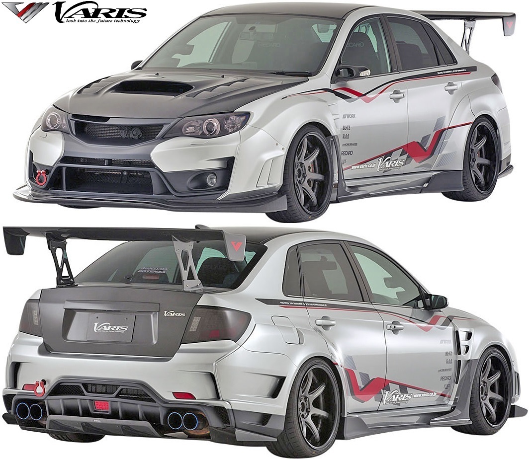 【M's】スバル インプレッサ WRX STI GVB/GVF (2007y-2014y) VARIS サイドスカート Ver.2 + サイドエアパネル 2pcs FRP バリス VASU-189_画像5