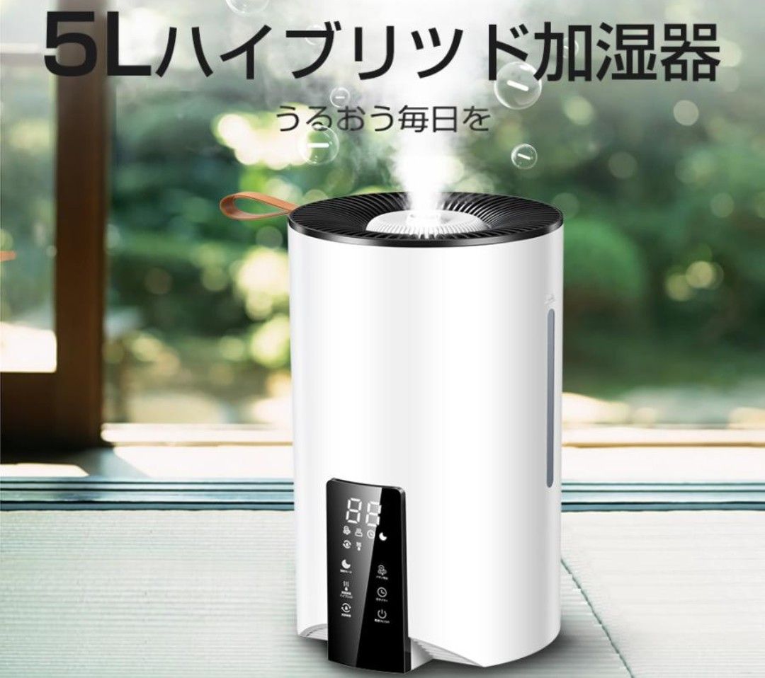 加湿器 スチーム式 ハイブリッド 大容量 5L 卓上加湿器 空気清浄機