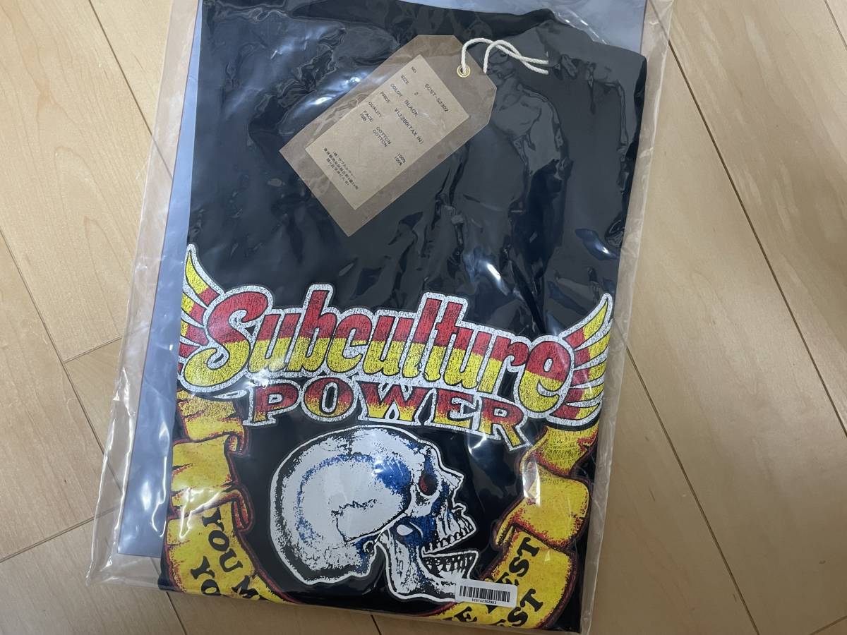 限定品】 2 T-SHIRT SKULL POWER Subculture Black Tシャツ スカル