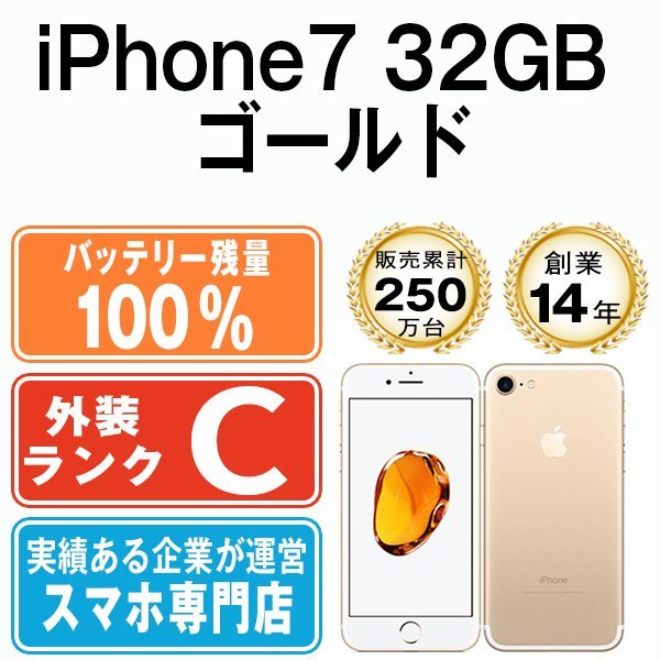 超安い iPhone7 バッテリー100％ 32GB SIMロック解除済 SIMフリー 中古