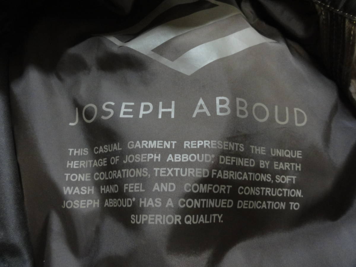 格安レア・ニューヨーク発高級ブランド JOSEPH ABBOUD(ジョセフアブード・オンワード樫山取扱い)・茶系化繊地ライダース系ブルゾン M_画像4