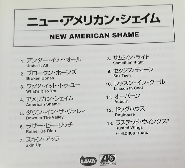 New American Shame ニュー・アメリカン・シェイム 日本盤 CD 99年盤 帯あり 日本語解説書あり　　2-0360_画像4