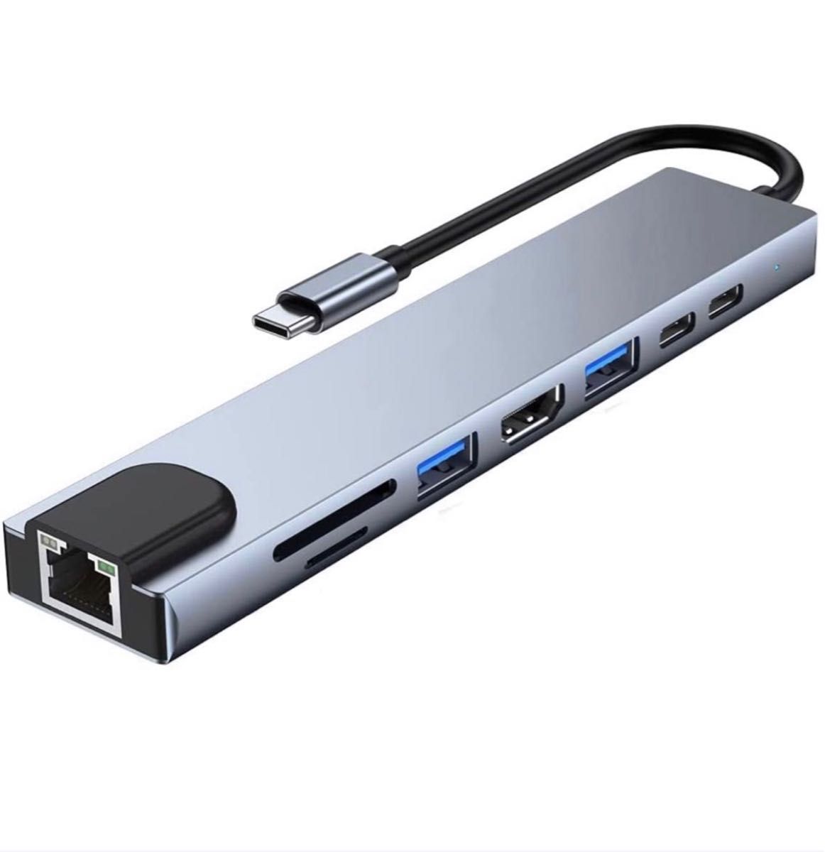 USB C ハブ アダプタ ８-in-1 Type-C USBハブ 4K HDMI出力 SD/TFカードリーダー LANボート
