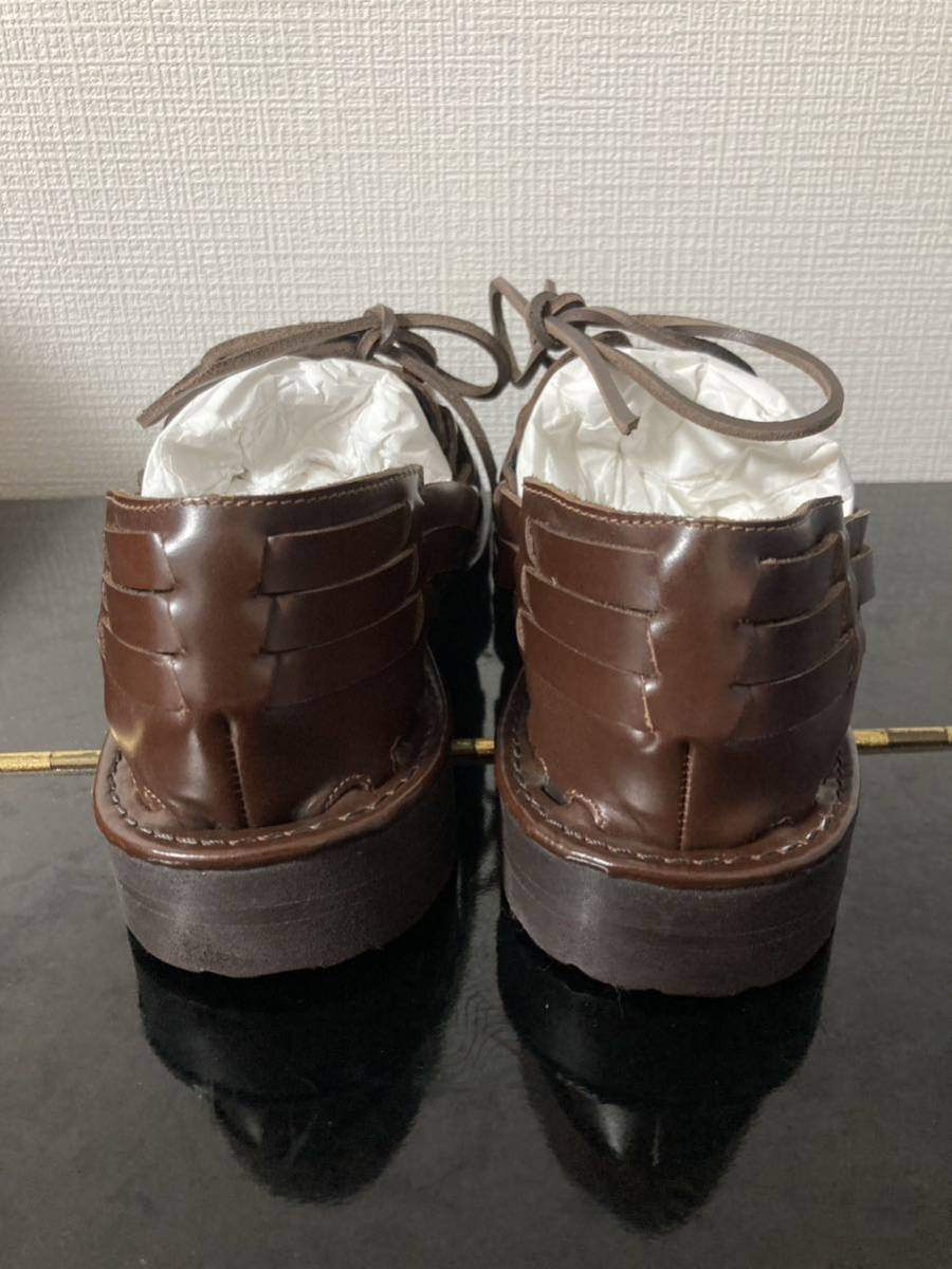  новый товар не использовался LUTECIAMadras24.5cmma гонг s масло кожа сетка повседневная обувь кожа сандалии Brown чай цвет натуральная кожа натуральная кожа 