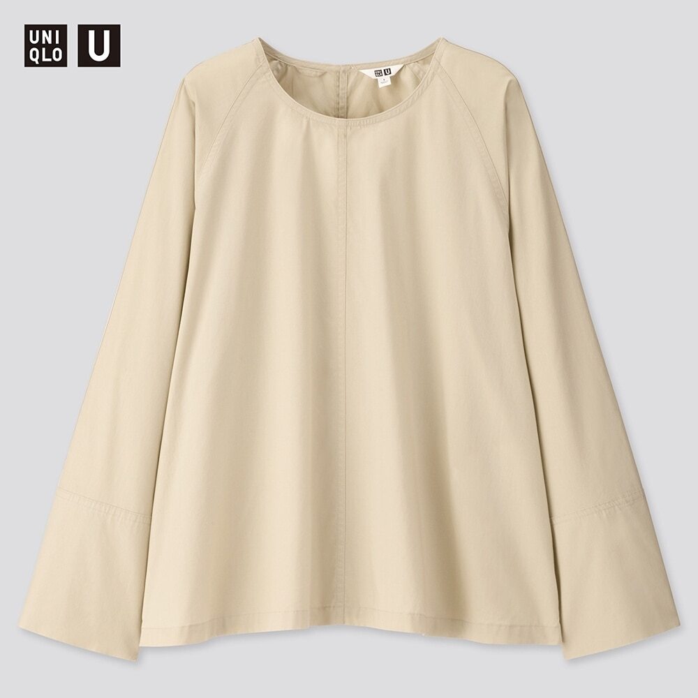 【新品・M・ライトグリーン】ユニクロ×ルメール■Uniqlo U ユニクロユー Tブラウス(長袖)軽やかな素材 リラックス感のあるスタイリング 黒_画像1