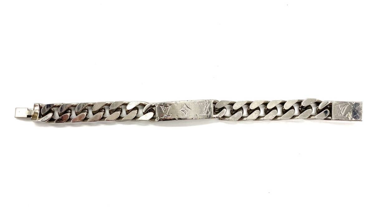 #Louis Vuitton Louis Vuitton M62486 brass re chain chain bracele silver color arm around : approximately 20cm box, cloth sack attaching 