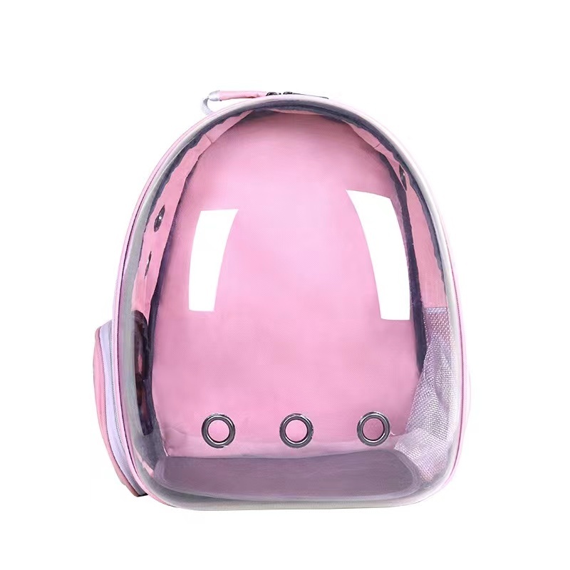 (A) pet carry bag rucksack pink case cat dog small size dog hard Capsule type transparent UV cut mesh ventilation travel 