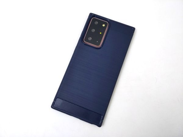 Galaxy Note20 Ultra用 ソフトケース カーボン カバー SC-53A/SCG06 ネイビー_画像1