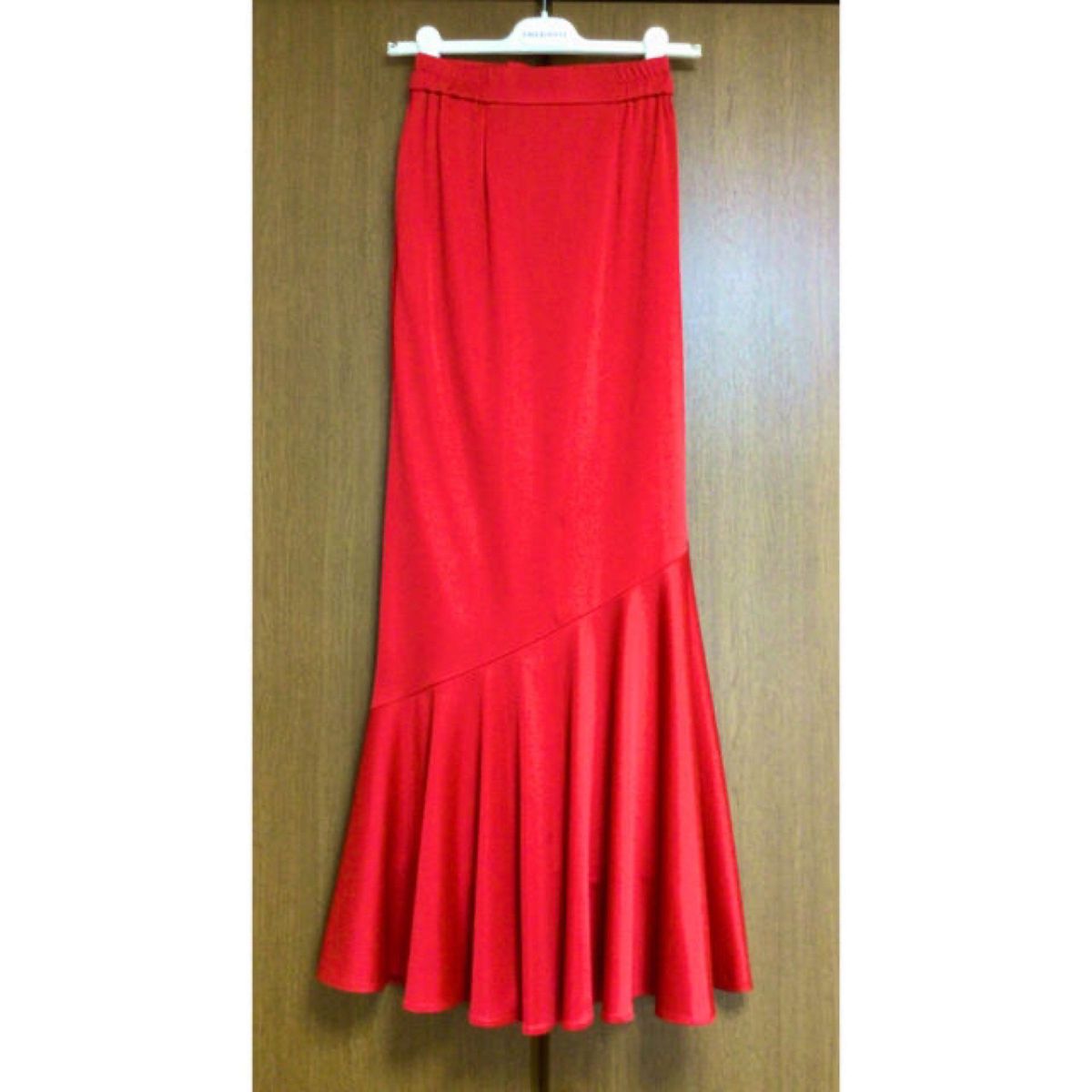 赤ロングスカート　ロングドレス　マーメイド　パーティードレス　レッド　7号　全2 赤 ロングスカート