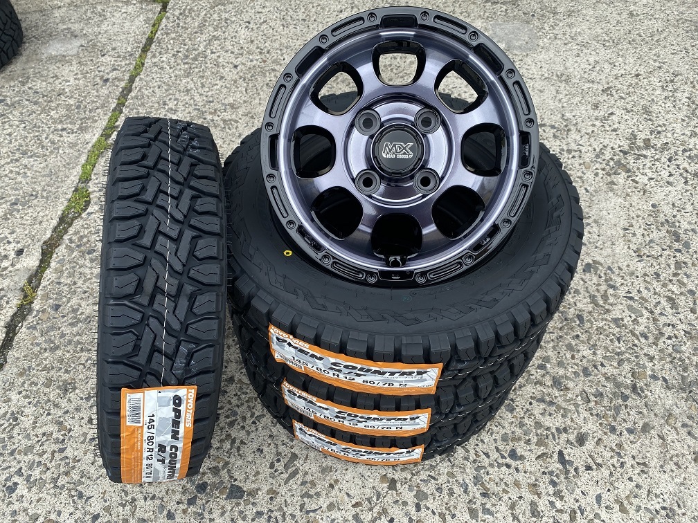 ◎送料無料 BKC マッドクロスグレイス 145/80R12 80/78N TOYO オープンカントリーR/T ハイゼット/エブリィ/キャリィ/N-VAN/軽トラ/箱バン_画像2