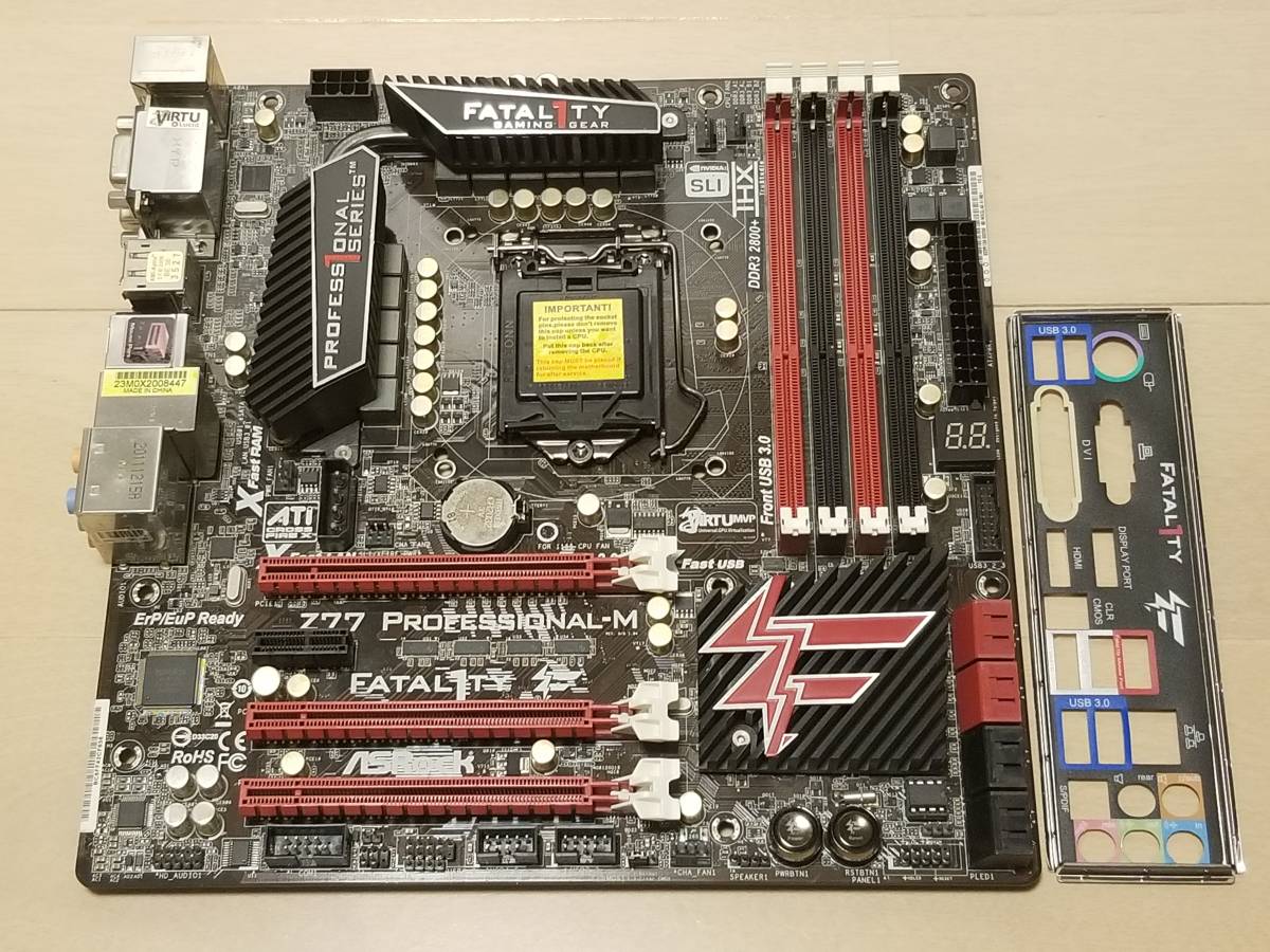 ASRock Fatal1ty Z77 Professional-M 一部訳有 動作品 LGA1155_画像1