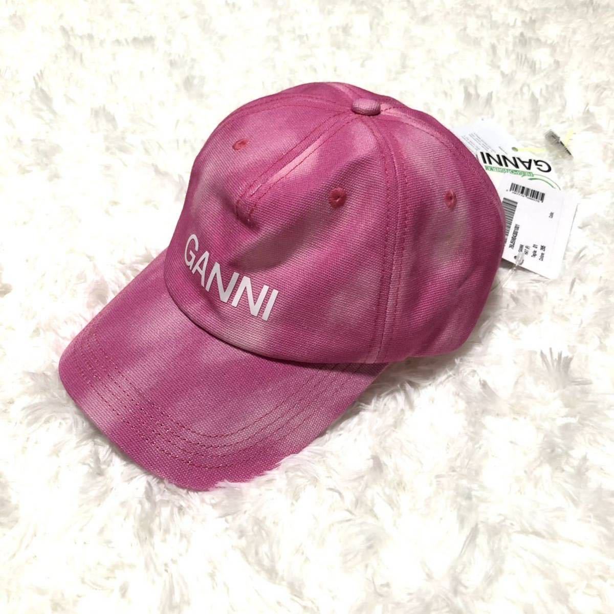 【新品】GANNI ガニー オーガニックコットン キャップ 帽子 ピンクの画像6