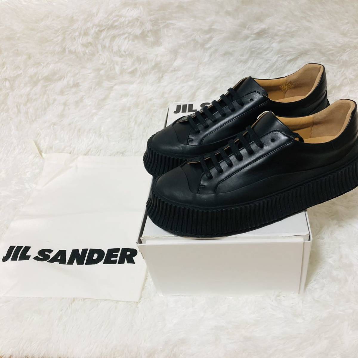 【新品】JILSANDER ジルサンダー プラットフォームスニーカー 黒　27㎝_画像1