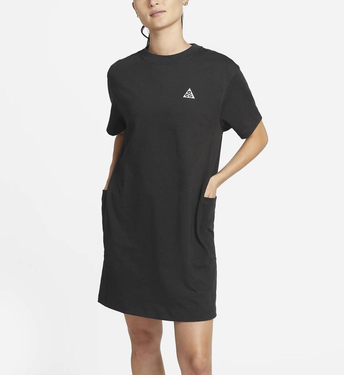  Nike ACG женский dry Fit ADV футболка платье M размер обычная цена 9680 иен черный чёрный уличный короткий рукав One-piece туника 