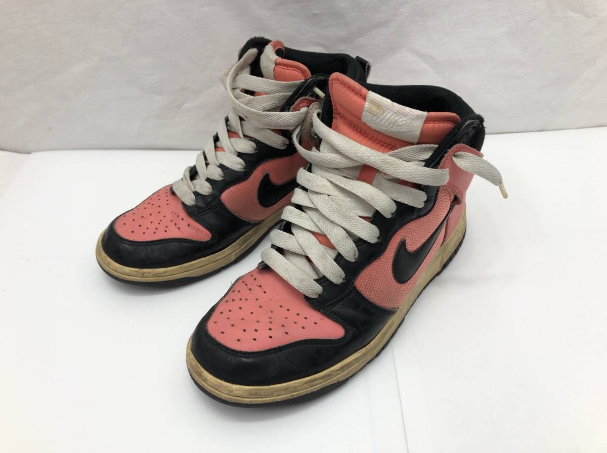 NIKE ナイキ DUNK HIGH スニーカー レディース 24cm ブラックxピンク