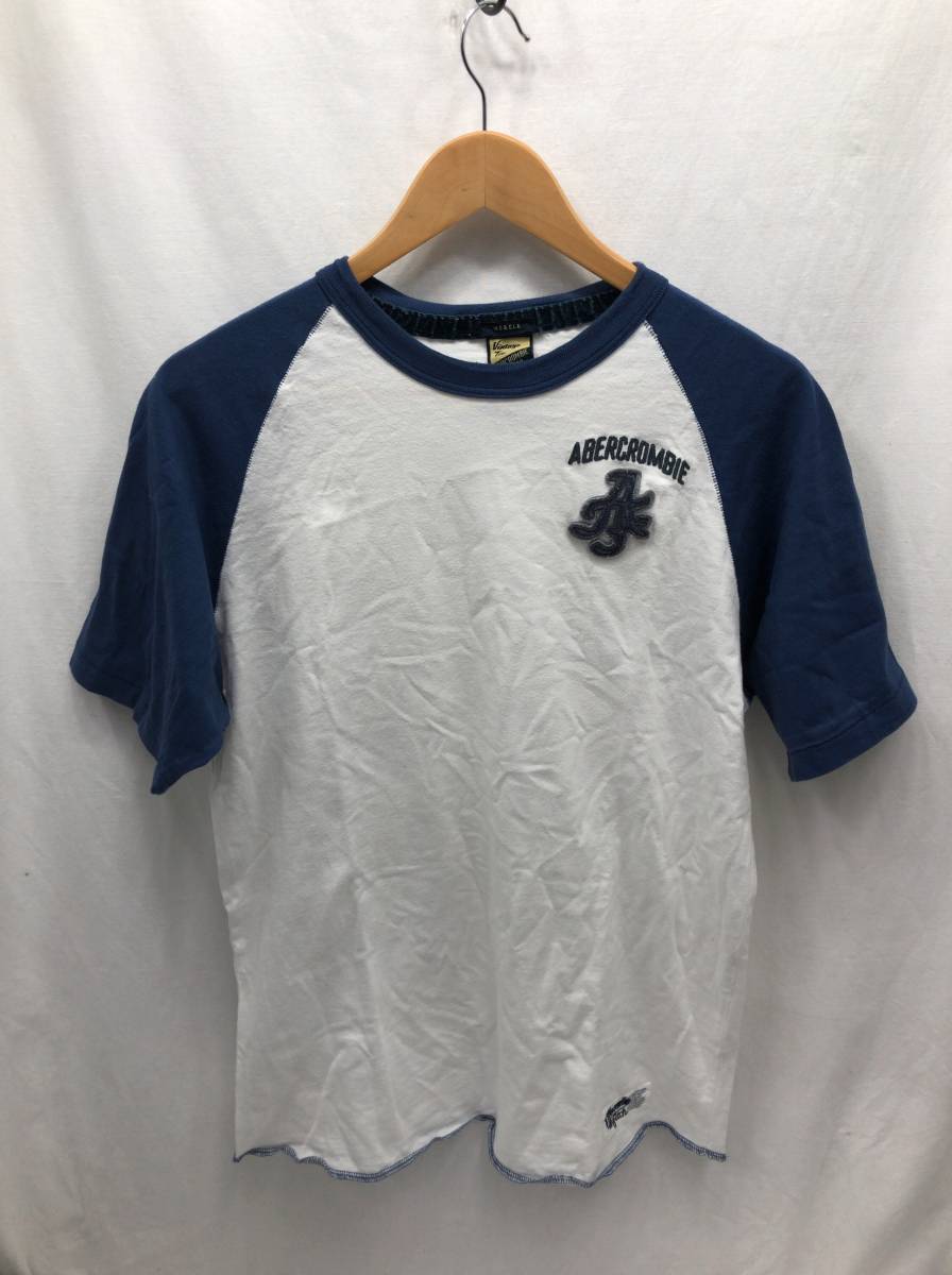 アバクロ Abercrombie & Fitch Vintage Tee Tシャツ 半袖 メンズ L ホワイトxブルー アバクロンビー＆フィッチ 23090501i1_画像1