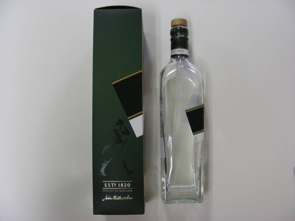 ★JOHNNIE WALKER BLUE ジョニーウォーカー・GREEN LABEL グリーンラベル・AGED 15 YEARS 15年 空瓶・箱 セット！/ 700ml 中古★_画像3