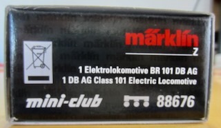 メルクリン　Zゲージ　88676 電気機関車　DB AG　BR 101　25 Jahre Marklin Handler Initiative_画像6