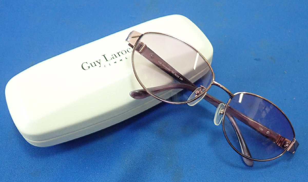 * unused storage goods Guy Larochegila Rossi . lady's sunglasses GL-6225 DR 135 56*16 purple series frame 