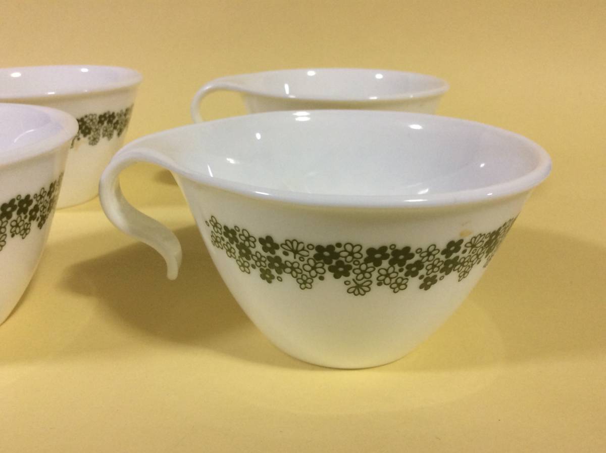 【美品/OLD CORELLE/R030/オールドコレール】クレイジーデイジー/スタッキングカップ/4個セット/Ex+②_画像2