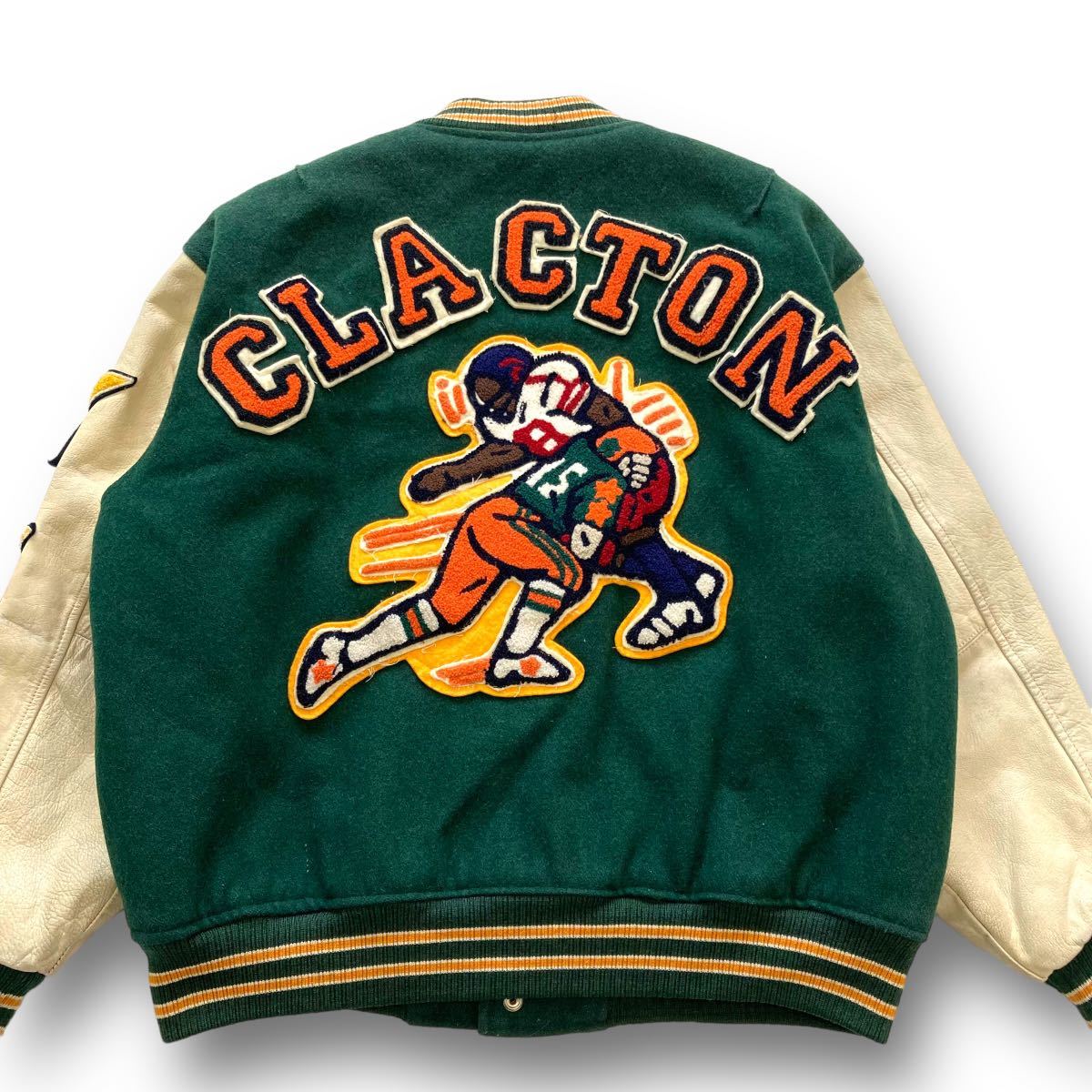 CLACTON SPORTS WEAR】ヴィンテージ スタジャン サガラ刺繍 スタジアム