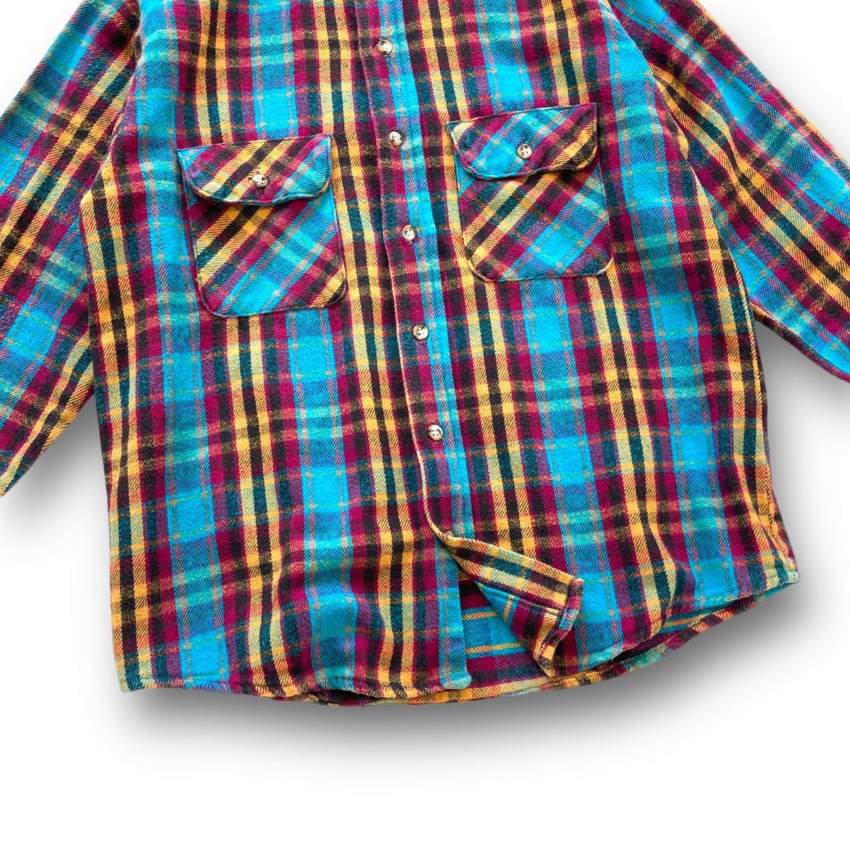【FIVE BROTHER】90s ファイブブラザー フランネルシャツ USA製 チェックシャツ 長袖シャツ ワークシャツ 90年代 アメリカ製  ヴィンテージ