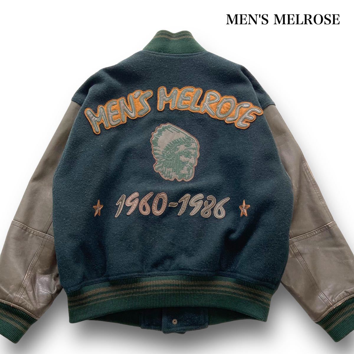 MEN'S MELROSE】メンズメルローズ ヴィンテージ スタジャン レザー 袖