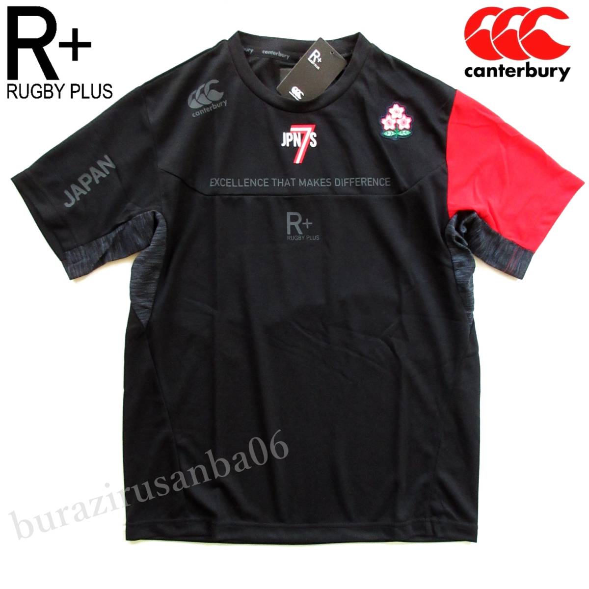 メンズ 4L◆未使用 カンタベリー ラグビー日本代表 支給品 ジャパン ワークアウトティー 半袖 Tシャツ canterbury RUGBY SEVENS R30021SVの画像1