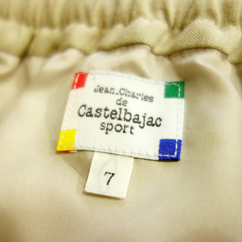  Leica made * Castelbajac /CASTELBAJAC* Golf flair culotte natural material linen lady's sand beige M corresponding 
