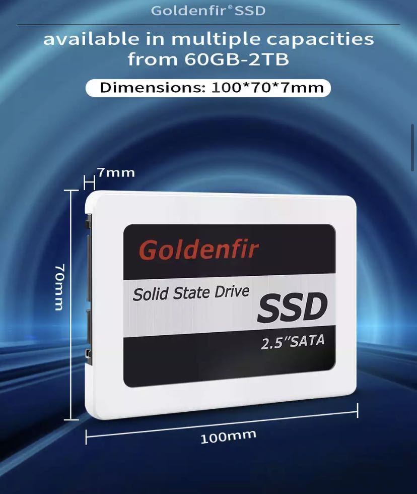《衝撃の安さ！！最安価格》SSD Goldenfir 128GB SATA3 / 6.0Gbps 2.5インチ 高速 NAND TLC 内蔵 デスクトップPC ノートパソコン vete_画像5