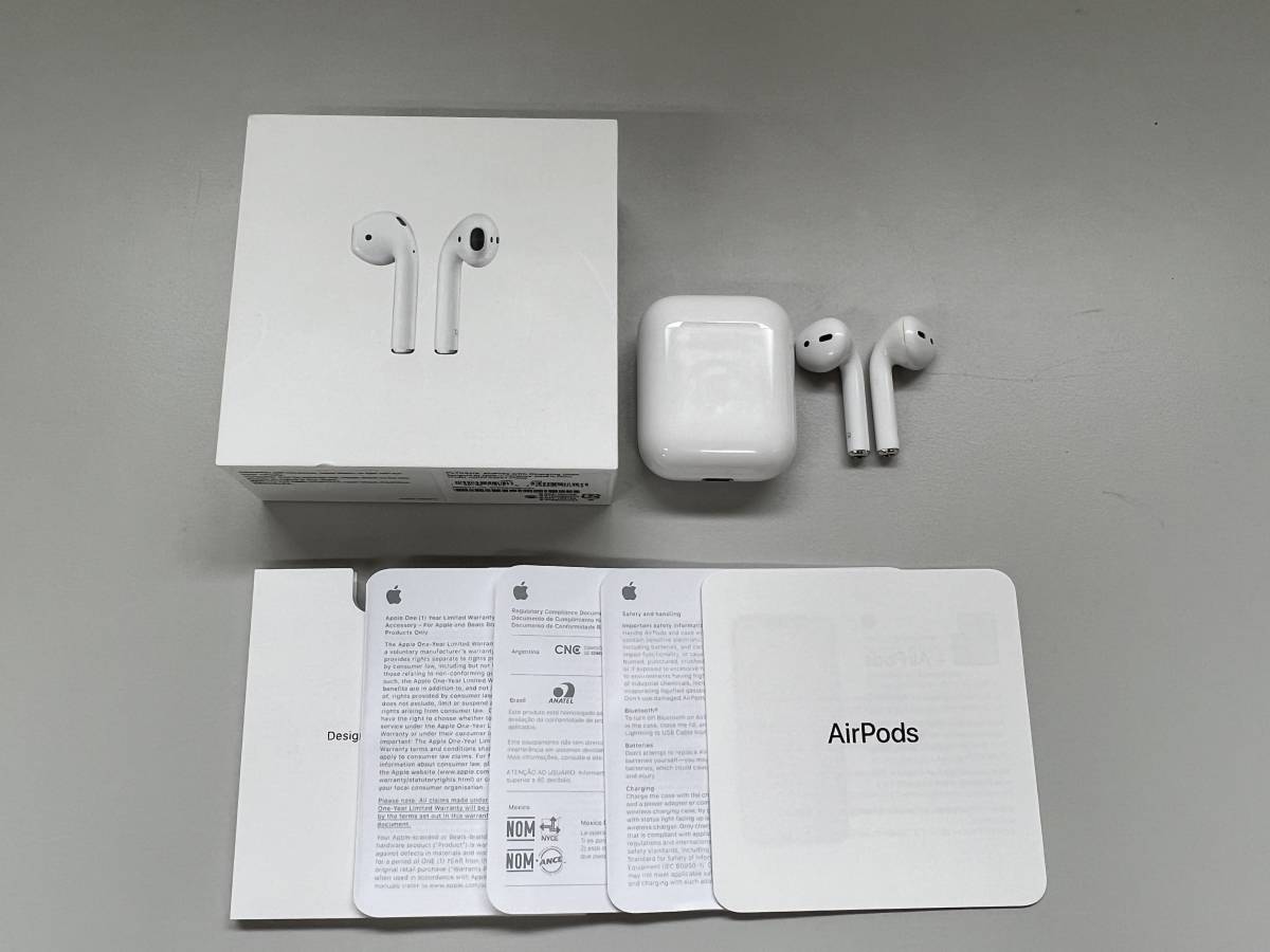 動作美品Apple Airpods 第2世代エアポッズPV7N2J/A ワイヤレスイヤホン