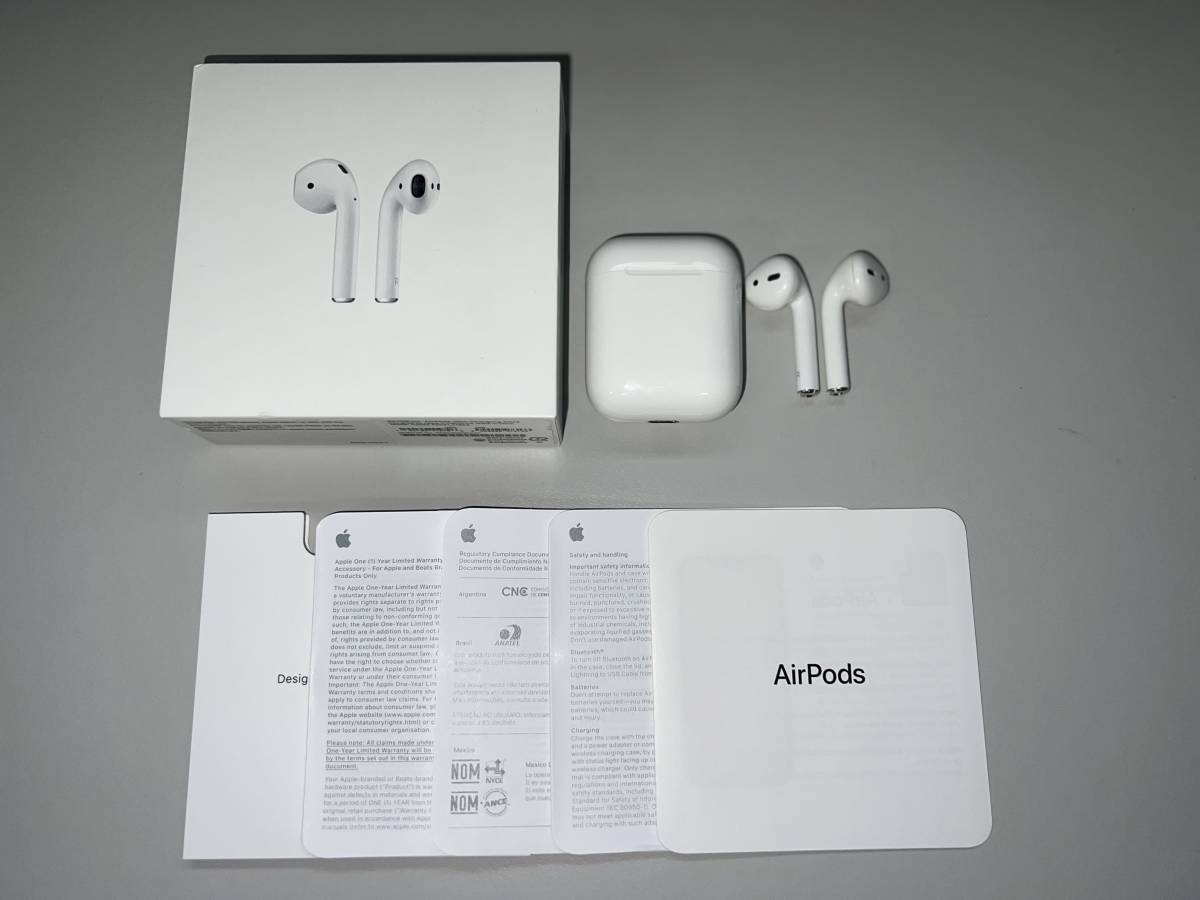 動作美品Apple Airpods 第2世代エアポッズPV7N2J/A ワイヤレスイヤホン