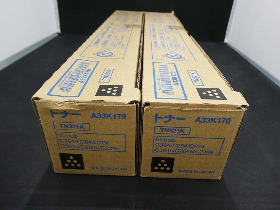 コニカミノルタ 純正 トナー TN321K ブラック 2本 & 廃トナーボックス