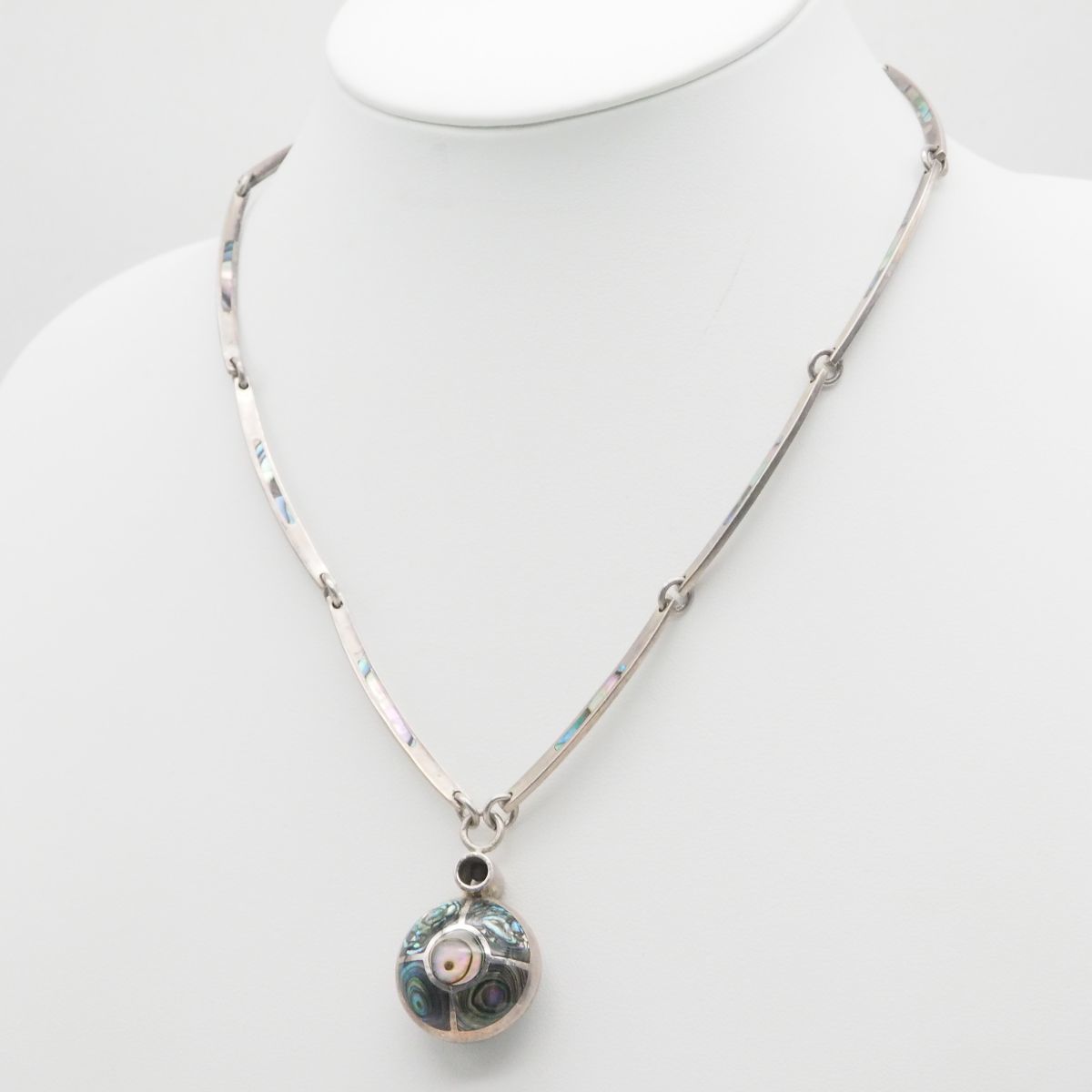 D588 シェル MEXICO 960刻印 ペンダント ネックレス インレイ D588 シェル MEXICO 960刻印 ペンダント ネックレス インレイ