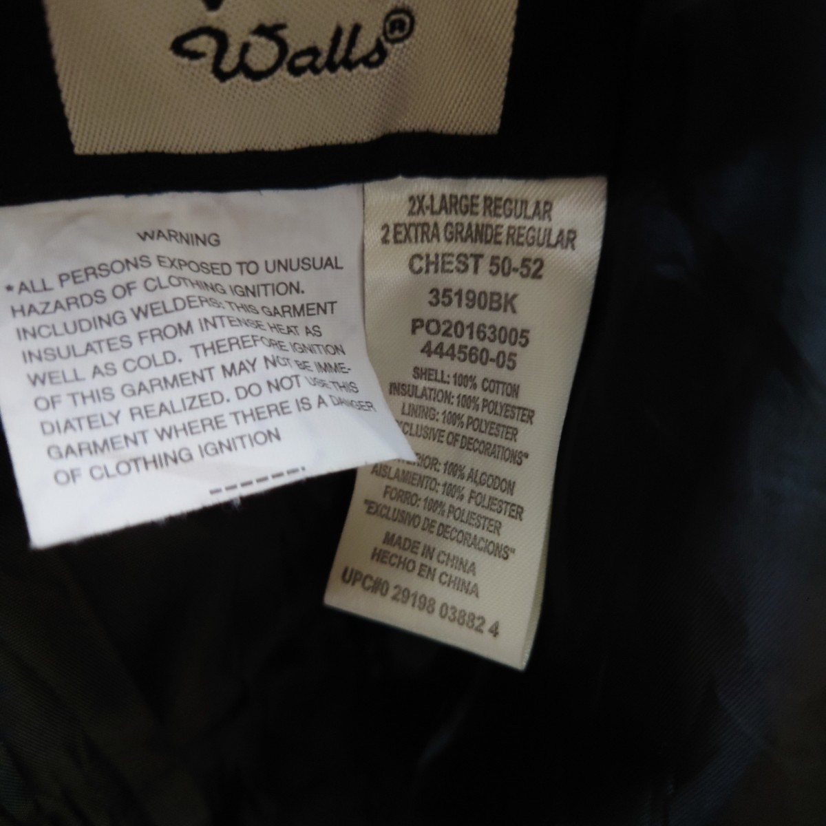 【Walls】企業ロゴ刺繍 コーデュロイ襟 中綿入りダックジャケット A1193の画像8