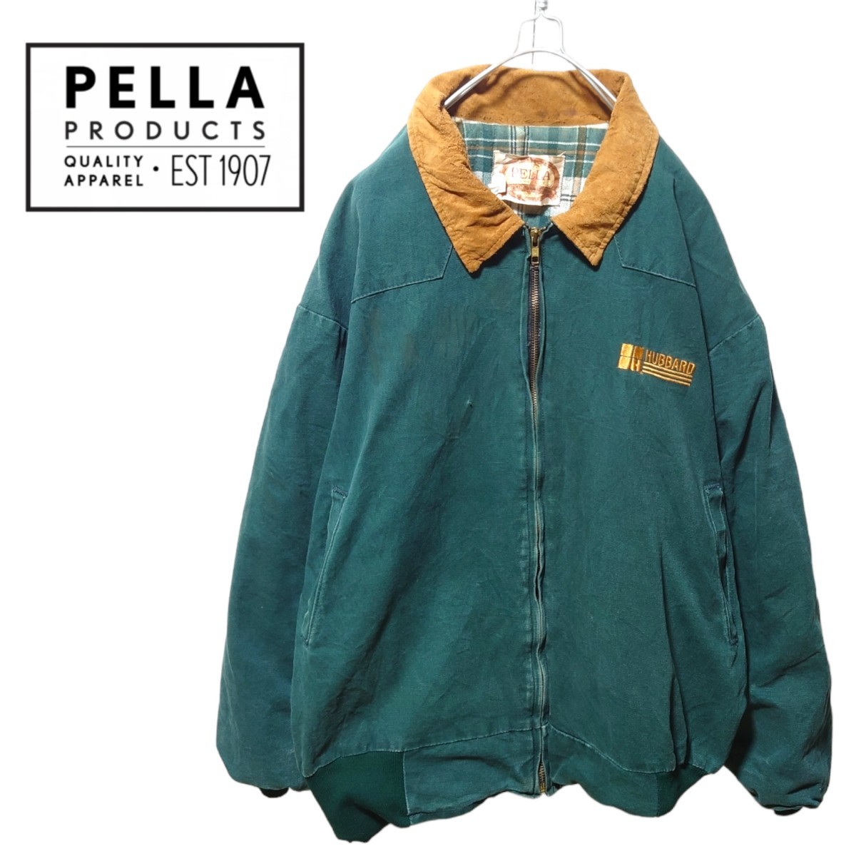 【PELLA PRODUTS】企業ロゴ レザー襟 ダックジャケット A-1281の画像1