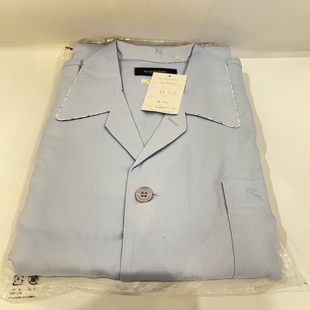 新品 未使用 Burberrys バーバリー 紳士用 パジャマ 綿100％ Lサイズ 西川産業 長袖 長ズボン 寝巻き 桜Y0820-41_画像1