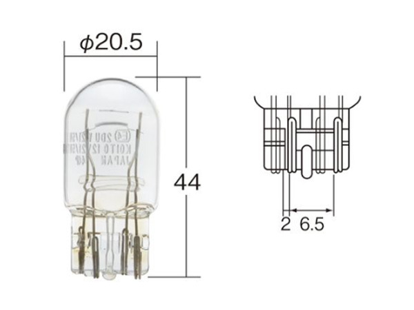 白熱 バルブ W21/5W テール ストップ ランプ ライト 12V 21W / 5W W3×16q T20 クリア 10個 ノーマルバルブ 小糸製作所 小糸 KOITO 1891_画像3