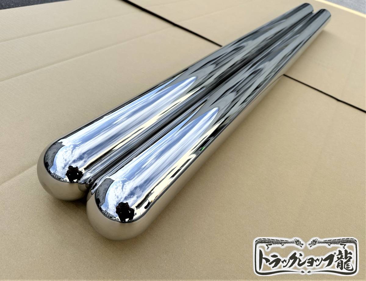  new work!2t/3t for stainless steel rear bumper width 1.6m φ90 circle pipe 2 ream type specular deco truck retro all-purpose truck parts S0427S