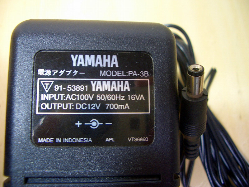 ★即決! ヤマハ YAMAHA 純正 ACアダプター PA-3B DC12V 700mA ★ 正常動作品 ★(PA-3Cと互換 DD-50/SU200等)の画像2