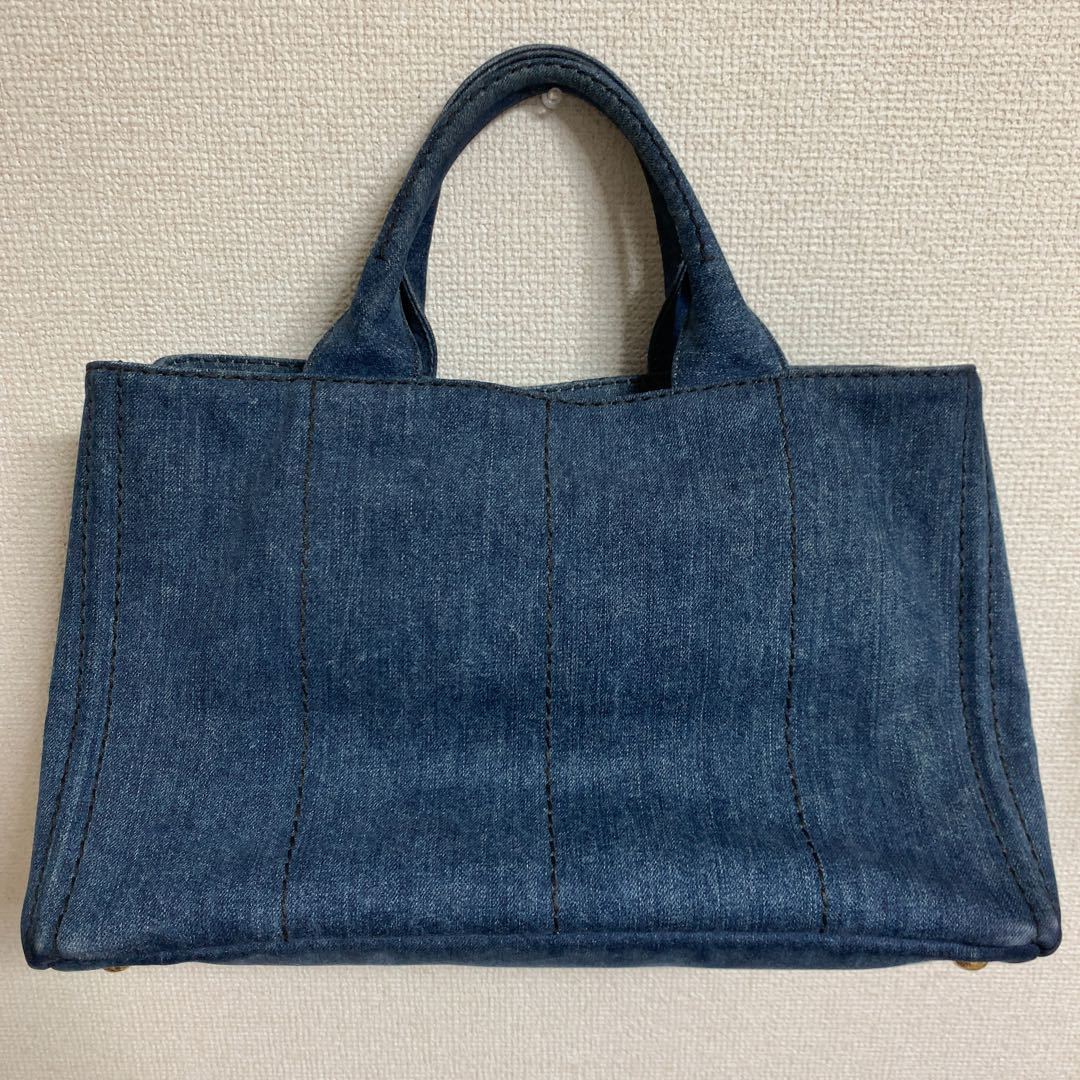 驚きの値段】 PRADA カナパ Mサイズ デニム トートバッグ #0946y275