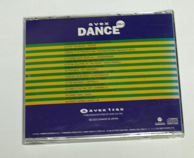AVEX DANCE VOL.2 エイベックス・ダンス CD Bananarama,Technotronic,The Prodigy,Cappella,John Robinson,Eurogroove,TRF,hitomi_画像3