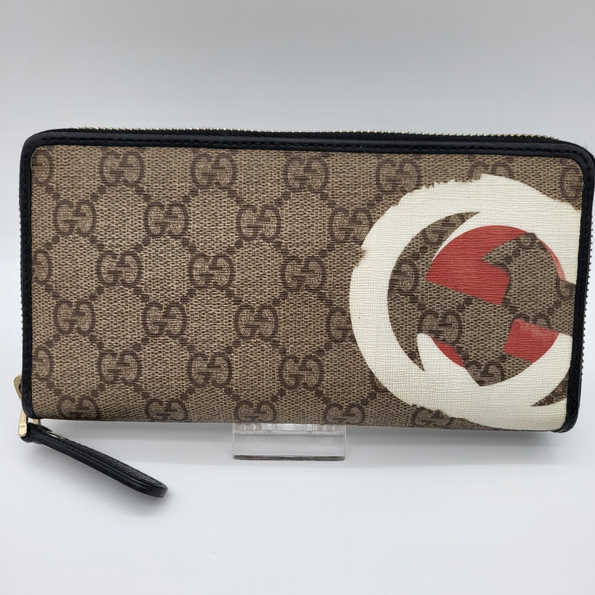 GUCCI グッチ GG スプリーム レザー ラウンドファスナー 長財布 財布