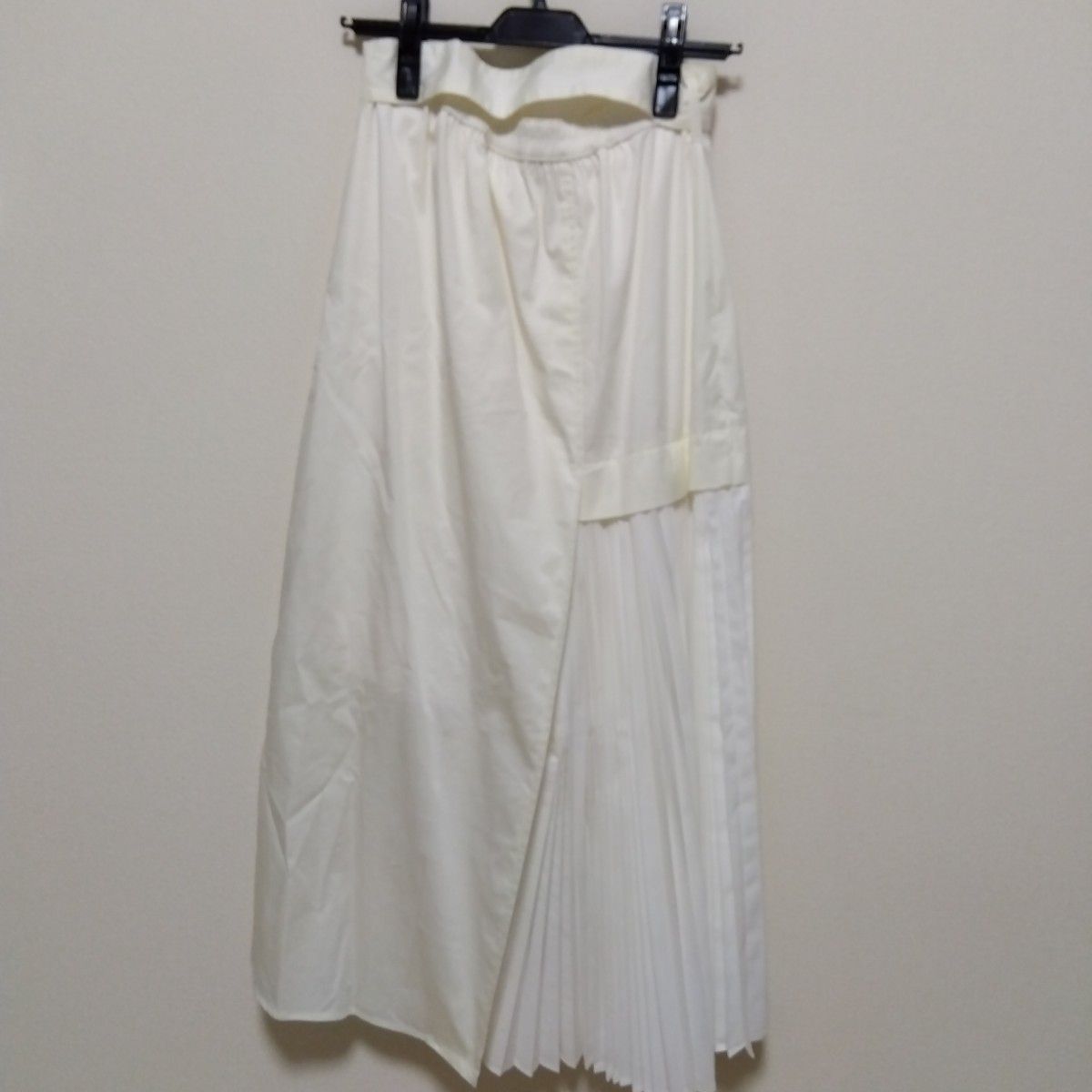 新品★ELENDEEK エレンディーク プリーツ 切替 ロング スカート サイズ02　（オフホワイト）