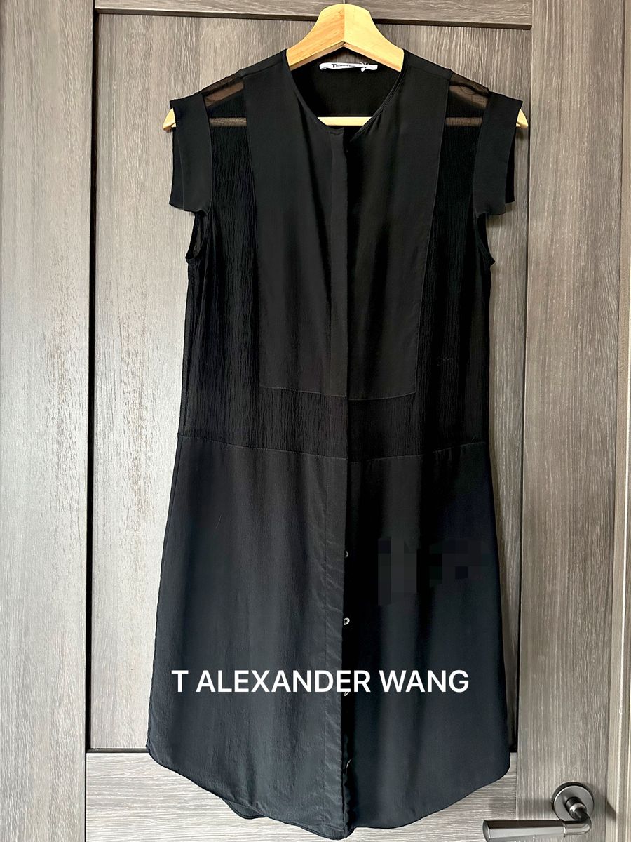 T ALEXANDER WANG サイズXS シルク100%膝丈ワンピース