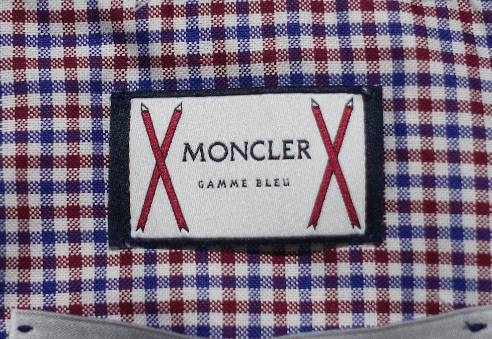 使用僅か 極美品 MONCLER GAMME BLEU モンクレール ガムブルー CAMICIA トリコロール チェックシャツ メンズ 0 トムブラウン 半袖_画像4