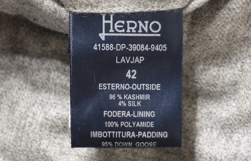 極美品 HERNO ヘルノ Loro Piana ロロピアーナ RAIN SYSTEM カシミヤ シルク ハイネック ダウンコート ジャケット 41588-DP レディース 42_画像5