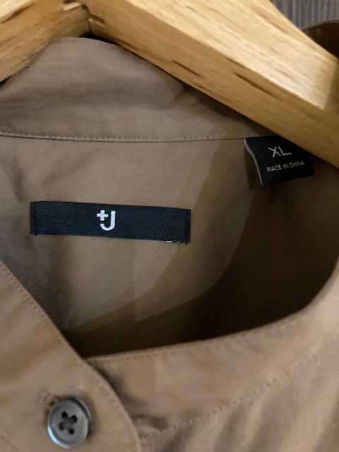 22SS ＋J UNIQLO ジルサンダー ユニクロ スーピマコットン スタンドカラー シャツ 長袖 BEIGE XL 231 446287 ベージュ