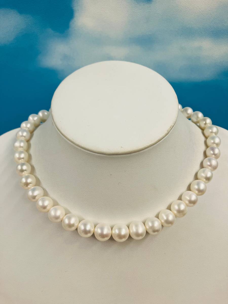 国内初の直営店 真珠の聖地 大粒ずっしり11,3mmホワイト真珠ネックレス